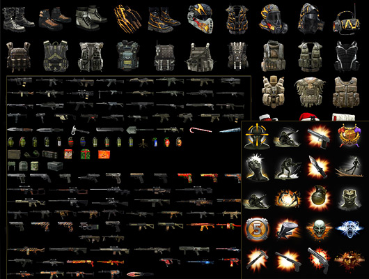 Иконки, оружие, ранги, предметы